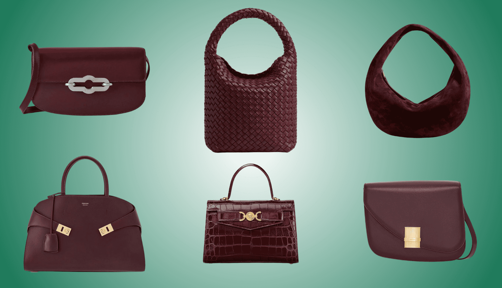 Burgundy Handbags Over $1000